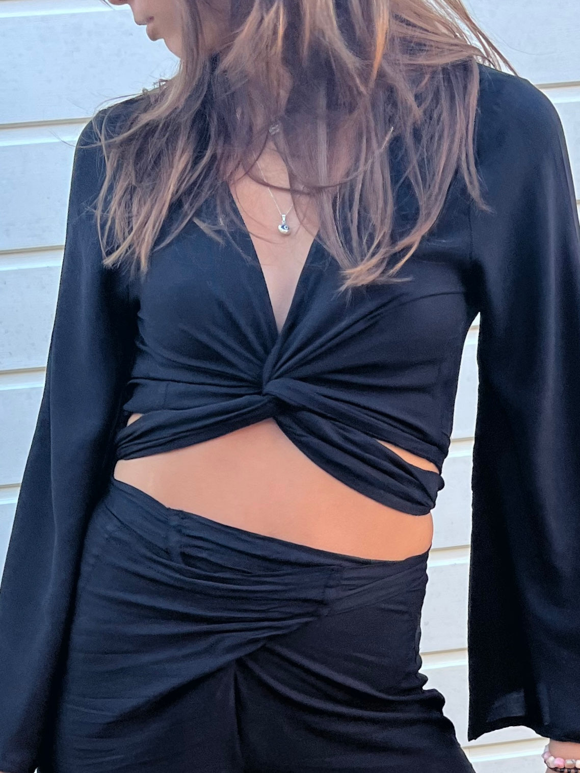 Classic Black Wrap Top image 2