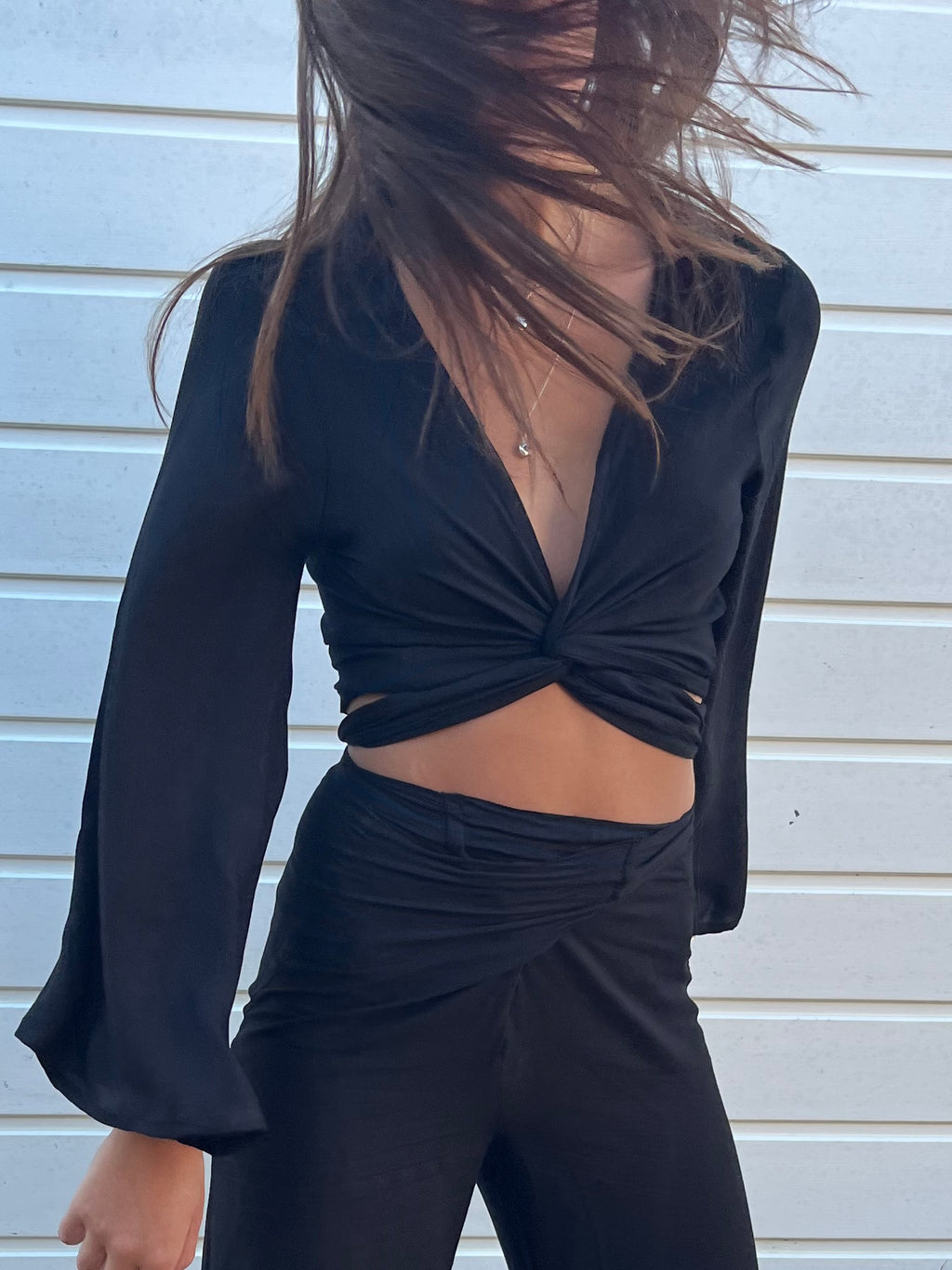 Classic Black Wrap Top image 1