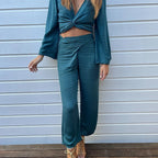 Azure Wrap Top